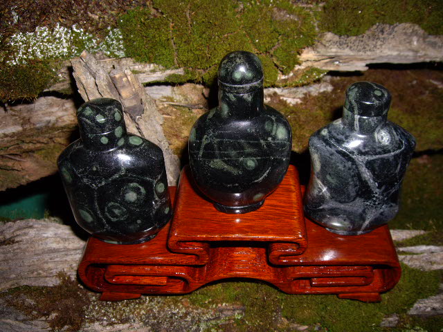 another view of three Nebula Stone Oriental Bottles