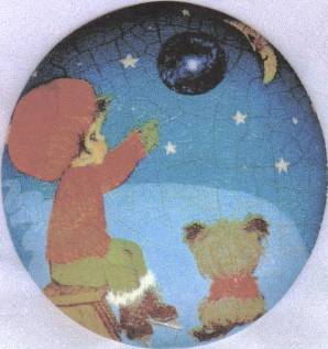 Child Skater Doggie Stars Moon Nebula Stone Pluto, The Lugadda Nebula and Moon
